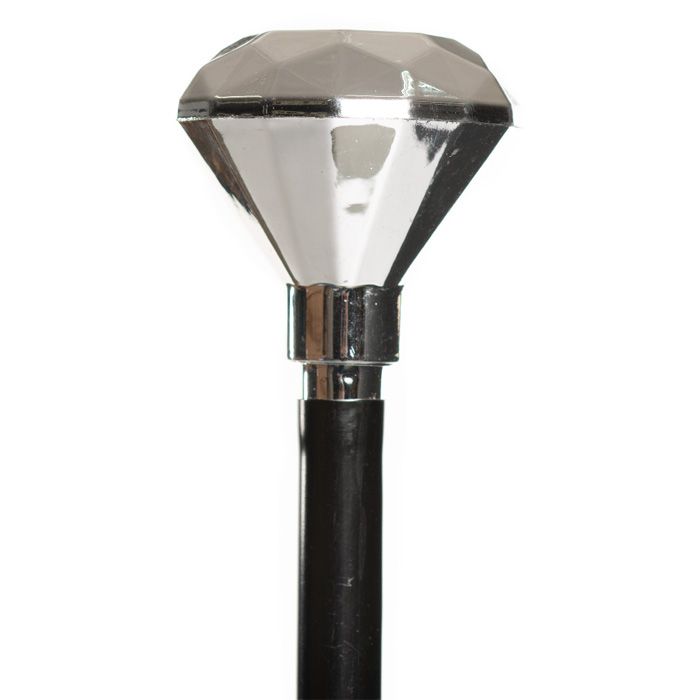 Silver diamond cane - 105 cm