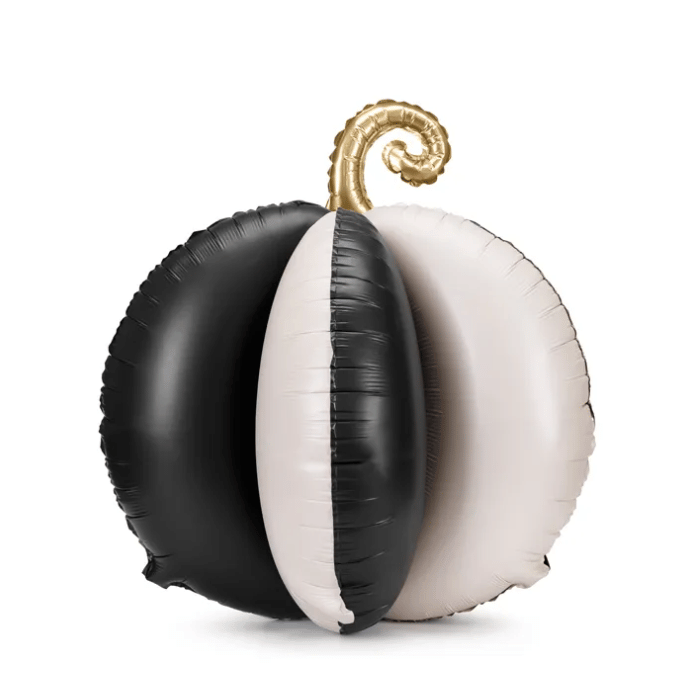 Standing pumpkin foil balloon black/white - 58x58 cm