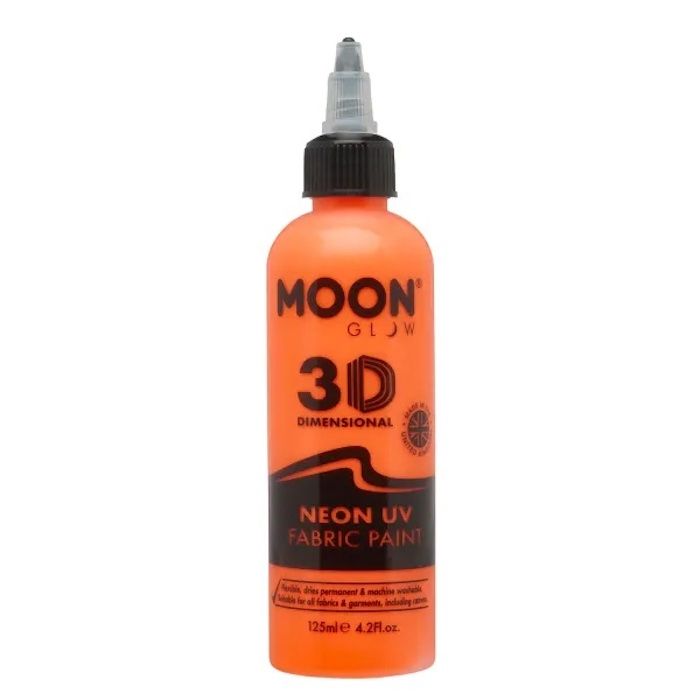 Neon UV Fabric Paint Orange 125 ml Moon Creations