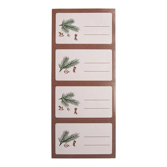 Gift tag stickers with 4 different Christmas designs 12x The Old Pharmacy