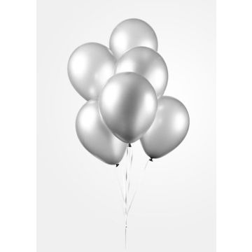 Silver Chrome Balloons 50x - 30 cm