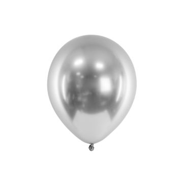 Silver Chrome Balloons 10x - 30 cm