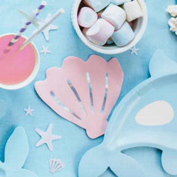 Shell-shaped napkins light pink 20x - 13x12.5 cm