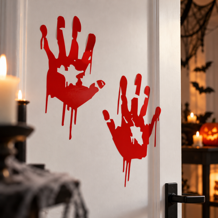Bloody hands Halloween sticker