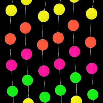 Multicoloured UV garland circles - 4.5 meters