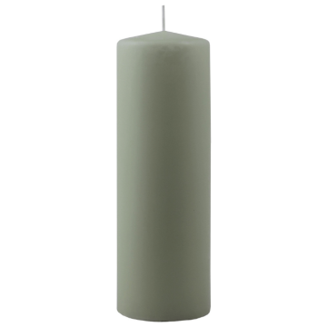 Pillar Candle Dusty Green 1x - 6x18 cm