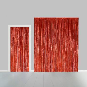 Orange Glitter Curtain - 100 x 240 cm