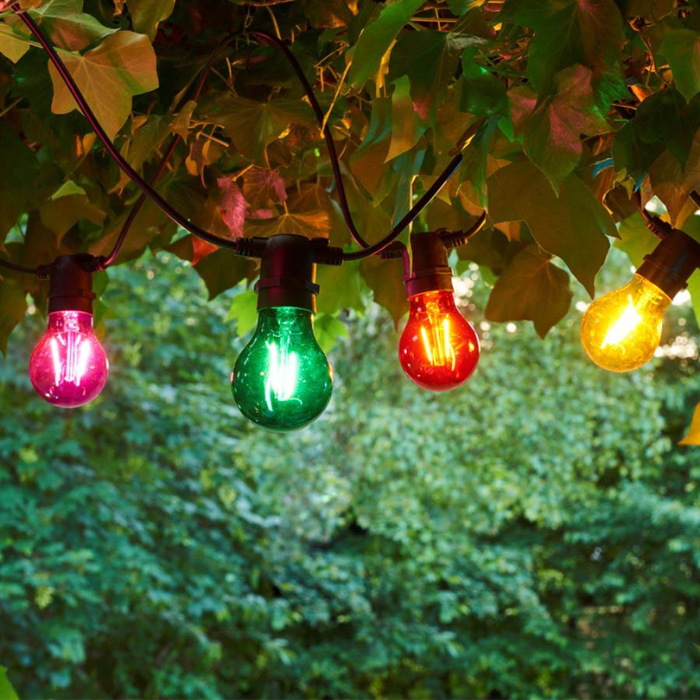5 metre multi-colour string lights with 10 waterproof bulbs