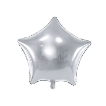 Metallic silver star foil balloon - 48 cm