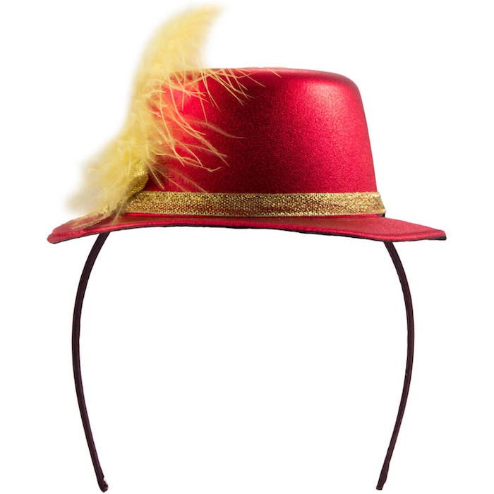 Red metallic mini top hat