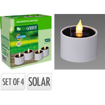 Solar Tea Lights 4 pcs. with Flashing LED