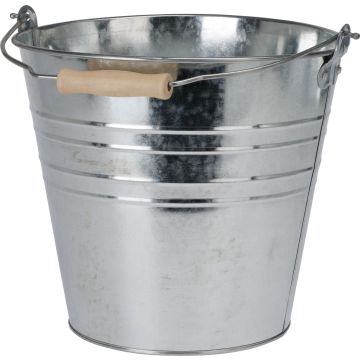 Galvanised Iron Bucket with Wooden Handle 10 Litres