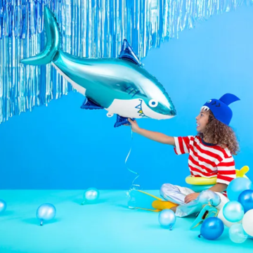 Blue shark foil balloon, 102x62 cm