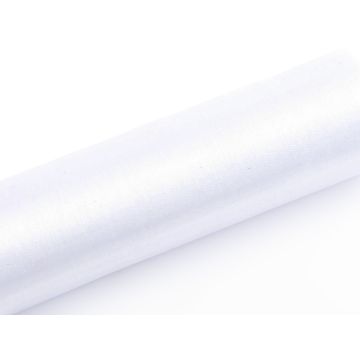 Organza Table Runner Narrow White - 0.16 x 9 Metres