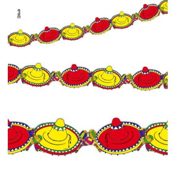 Mexican sombrero garland - 3 m