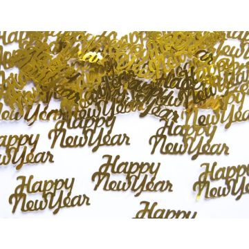 Gold Happy New Year table confetti 3 g - 4x2 cm