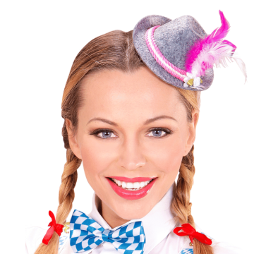 Pink/grey mini Tyrolean hat