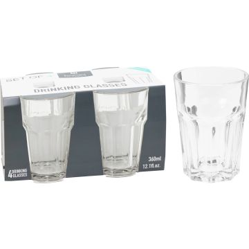 Faceted Drinking Glasses 4 pcs. 360 ml