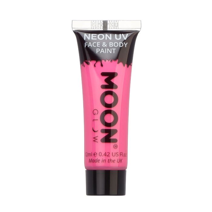 Neon UV face and body paint, pink Moon Creations - 12 ml 