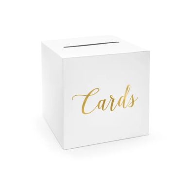 Box for cards gold/white 24x24x24 cm 