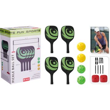 Pickleball Set with 4 Paddles and Net 19 Pieces