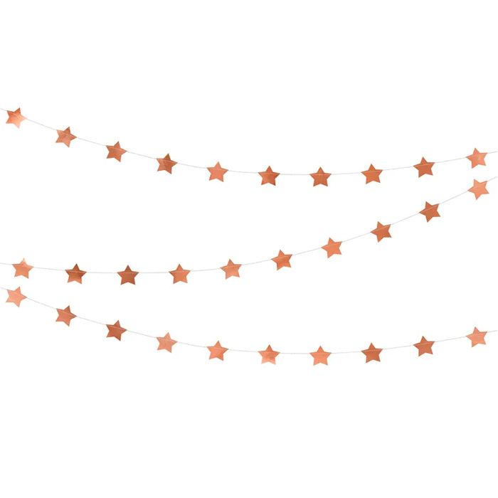 Rose Gold Star Garland - 3.6 meters