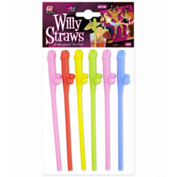 Penis Straws 6x in colours
