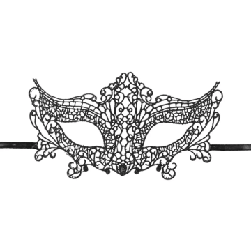 Black Lace Carnival Eye Mask - 20 cm