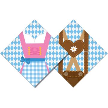 Napkins with Oktoberfest motifs 20x - 33x33 cm