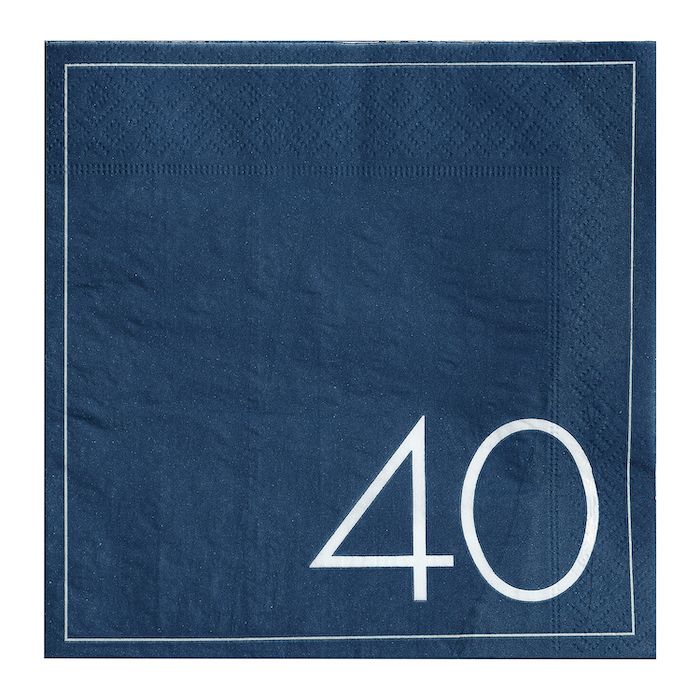 40th Birthday Napkins in Blue 16x