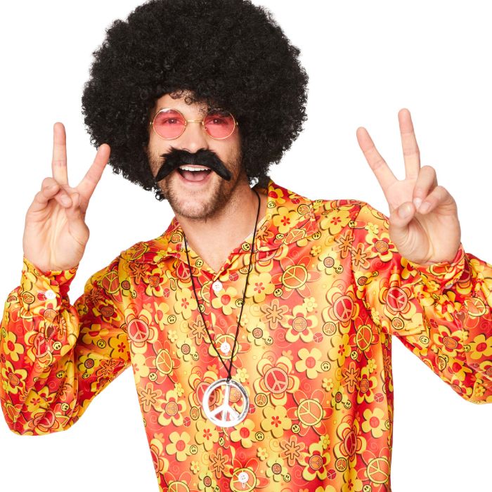 Yellow hippie shirt with flowers for men