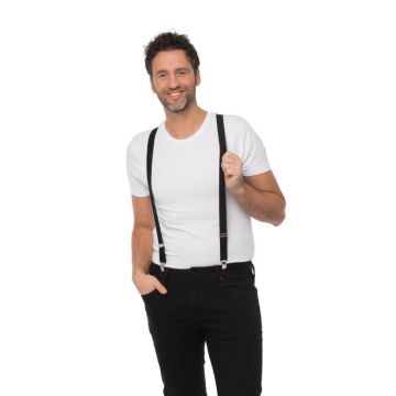 Black suspenders one-size unisex