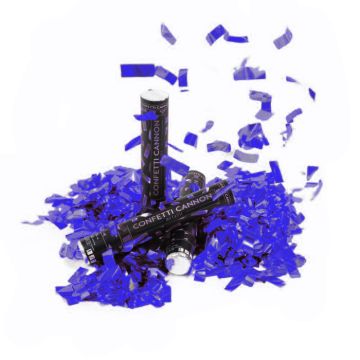 Blue confetti tube 40 cm PartyVikings - Metallic Rectangular