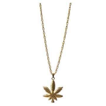 Marijuana gold necklace