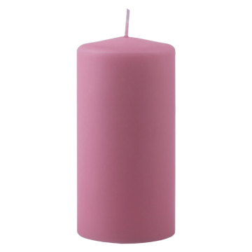 Block candle pink 1x - 6x12 cm