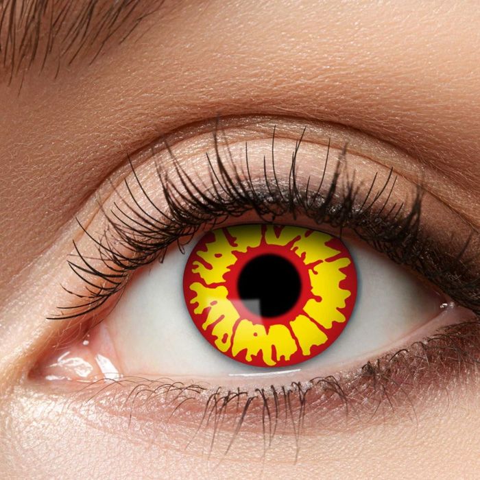 Yellow and red contact lenses - single use