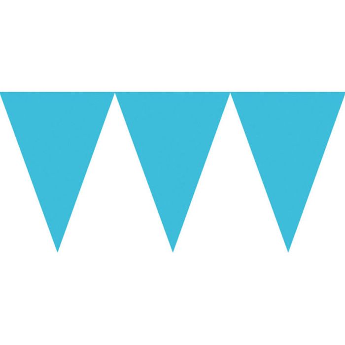 Light Blue 17 cm Flag Garland - 4.5 meters