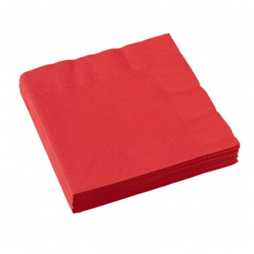 Red Napkins 10x - 33x33 cm