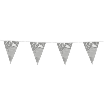 Silver Metallic Bunting 20 x 30 cm - 10 m