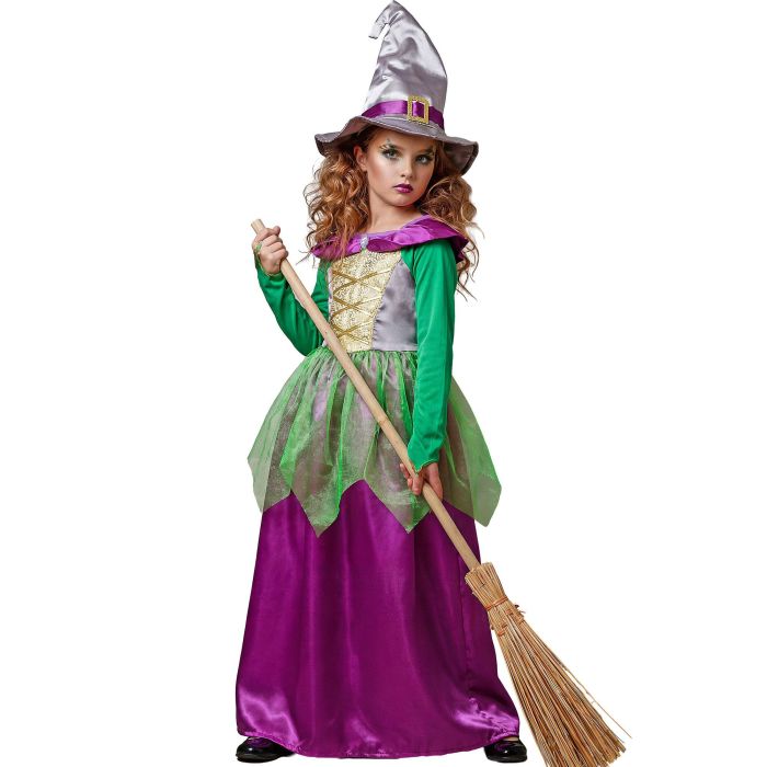 Witch Costume with Gold Trim for Girls
