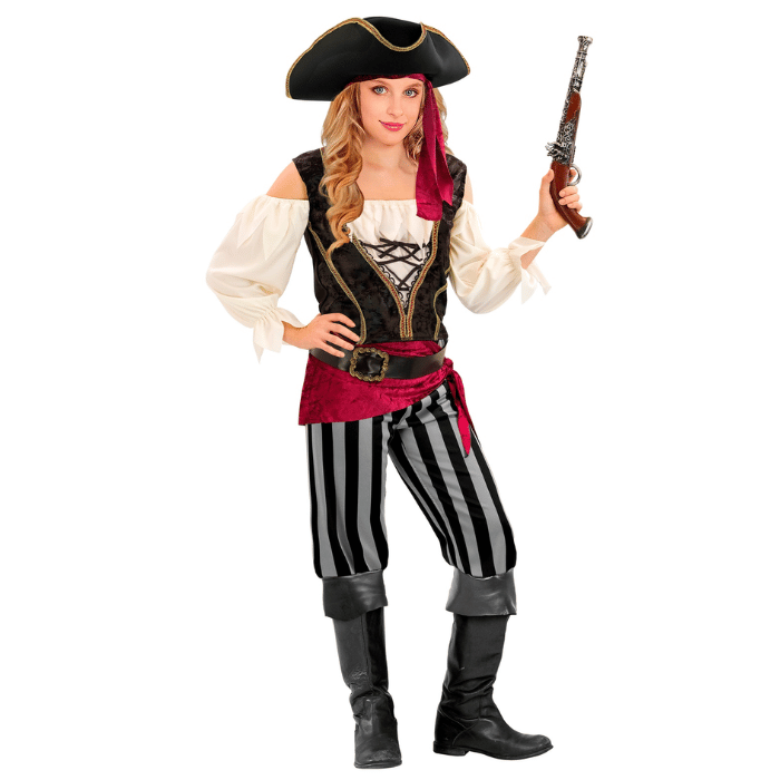 Dangerous pirate girl costume for children