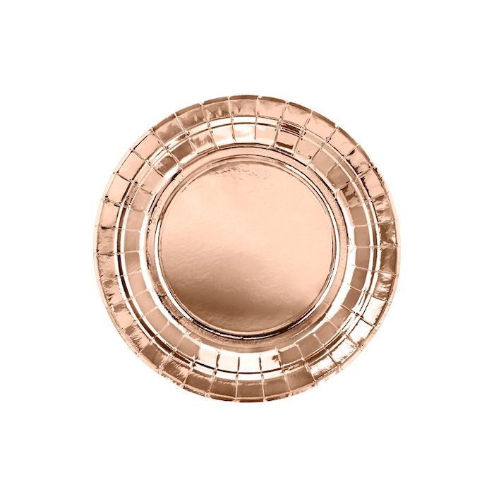 Rose Gold paper plate 6x - 18 cm