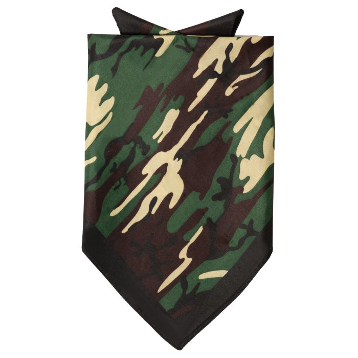 Bandana with green camouflage 52x55 cm