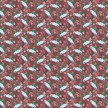 Christmas wrapping paper with trees in red 70x200 cm