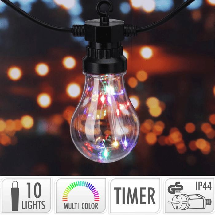 Multicoloured string lights 20x bulbs - 14.5 m