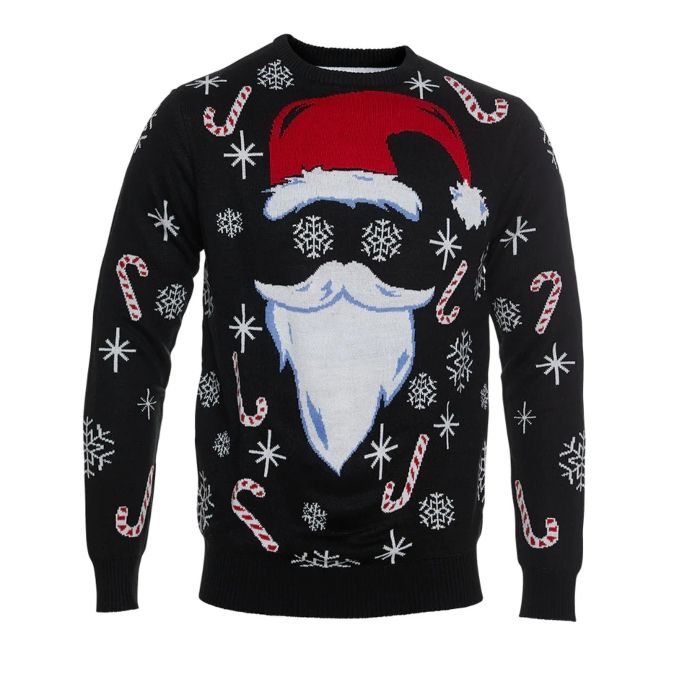 Christmas sweater with Santa in black