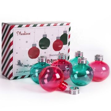 Red and Green Christmas Baubles 6x