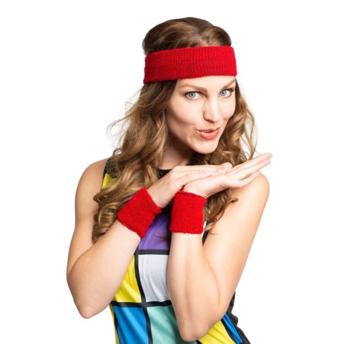 Sweatband set in red - onesize
