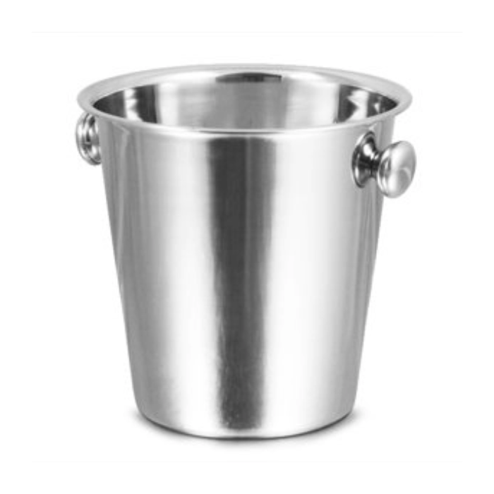 Silver Bucket with Handle - 19x15x20 cm