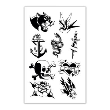 Classic temporary sailor tattoos 9x 